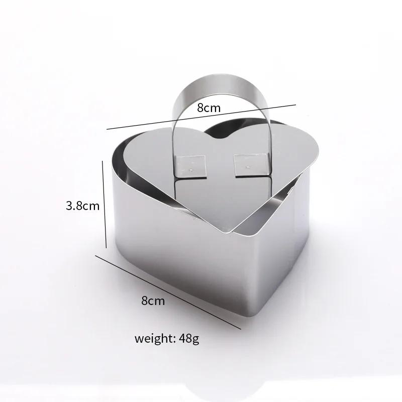 1pcs DIY Tart Rings 8*4cm Dessert Cake Mold Slicer Cutter Stainless Steel Circular with Pusher Kitchecn Pastry Baking Tools
