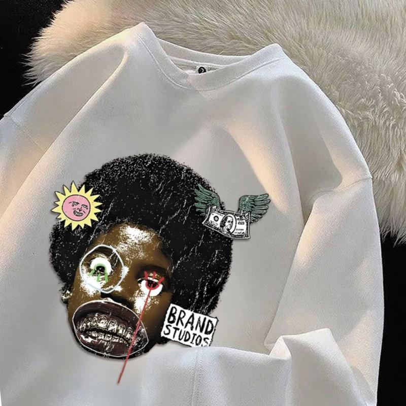 Oversized Retro Vintage Graphic Hoodie Unisex Thick Warm Streetwear Sweatshirt Men Women Winter