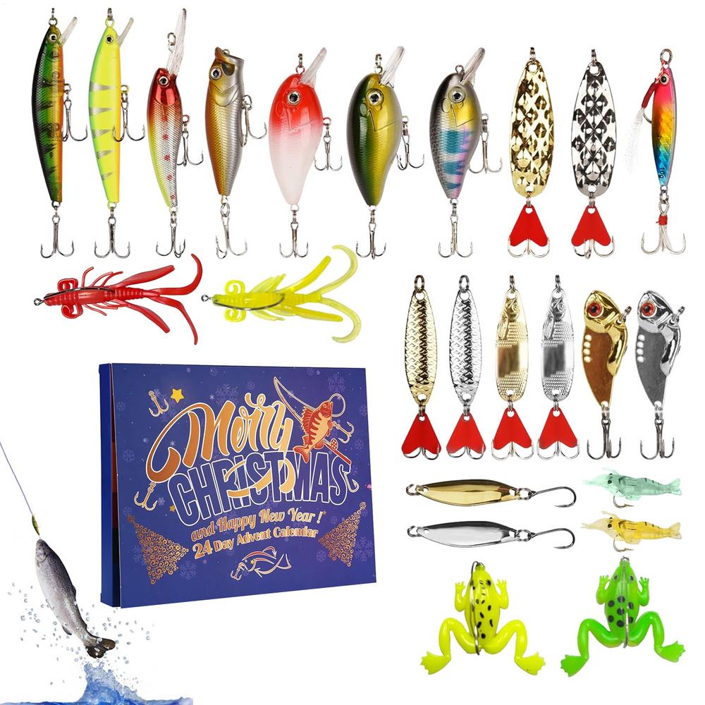 

Christmas Countdown Calendar Fishing 24 Days Advent Saltwater Fishing Baits For Bass Trout Boyfriend Husband Teens Men Angler other