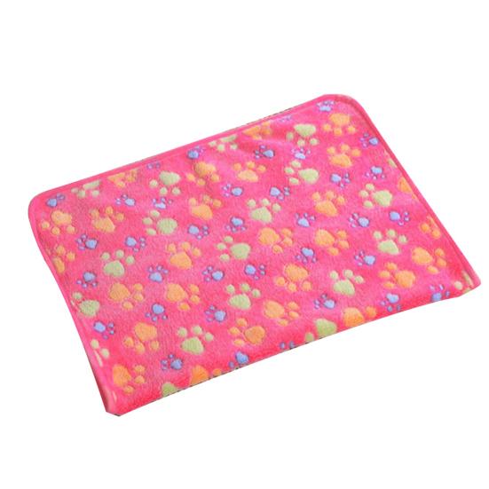 Pet Cat Kitten Dog Puppy Winter Blanket Warm Beds Mat Cover Soft Fleece Paw Print