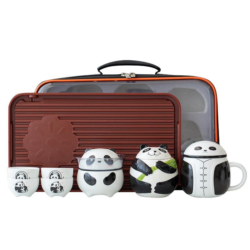 Ceramic Kung Fu Impression Panda Travel Tea Set Business Enterprise Company Merchandise Festival Creative High-end Gifts