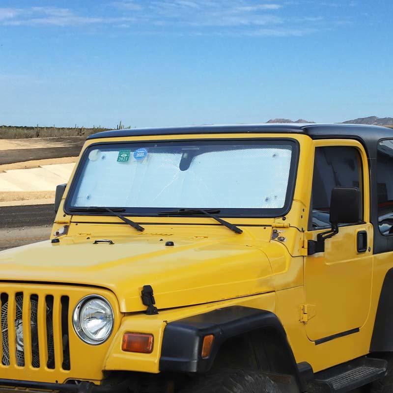 Auto Windschutzscheibe Sonnenschutz Fenster Schatten Faltbare Sonnenblende Abdeckung Fit für Jeep Wrangler TJ 1997-2006 Auto Innen Zubehör