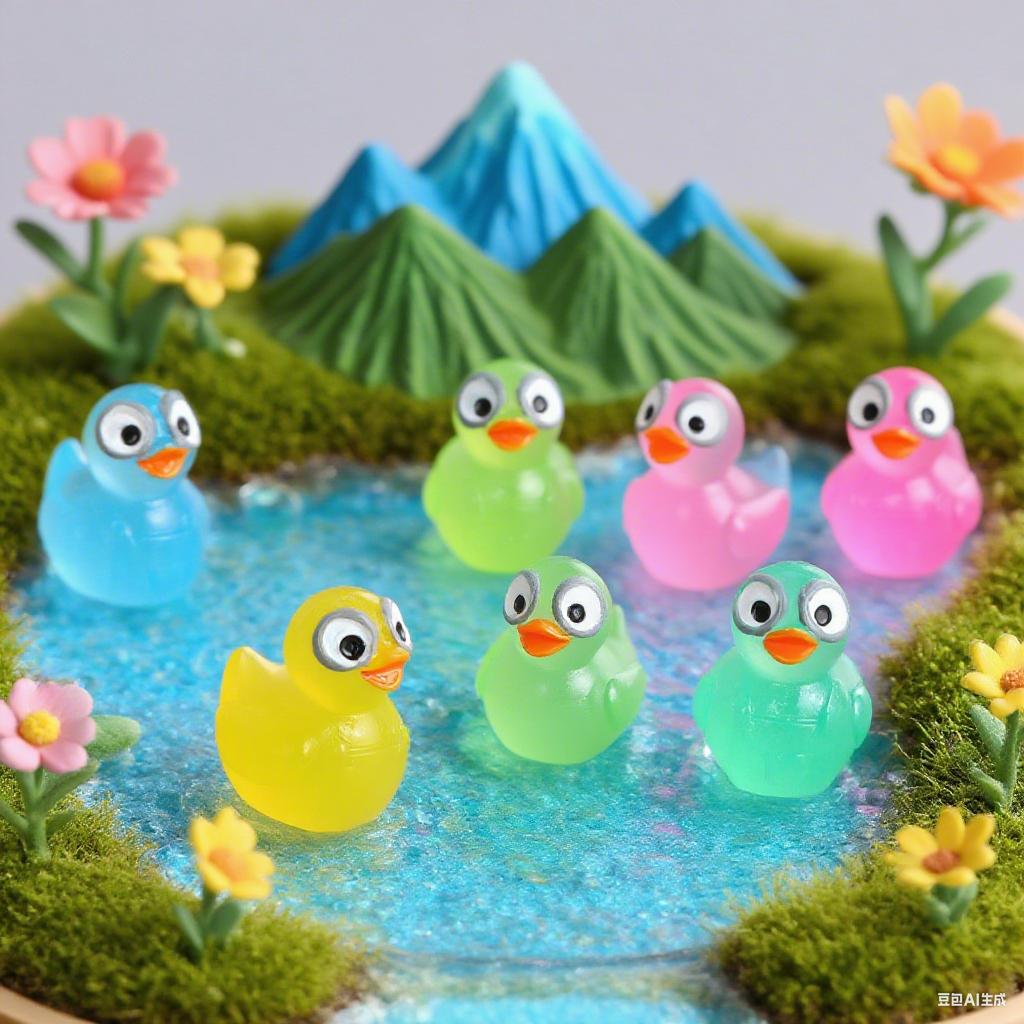 10/20 Stück Mini-Harz-Entenfiguren Kleine Piratenenten-Figur Miniaturtiere Ornamente für DIY-Feengarten Glas-Bo