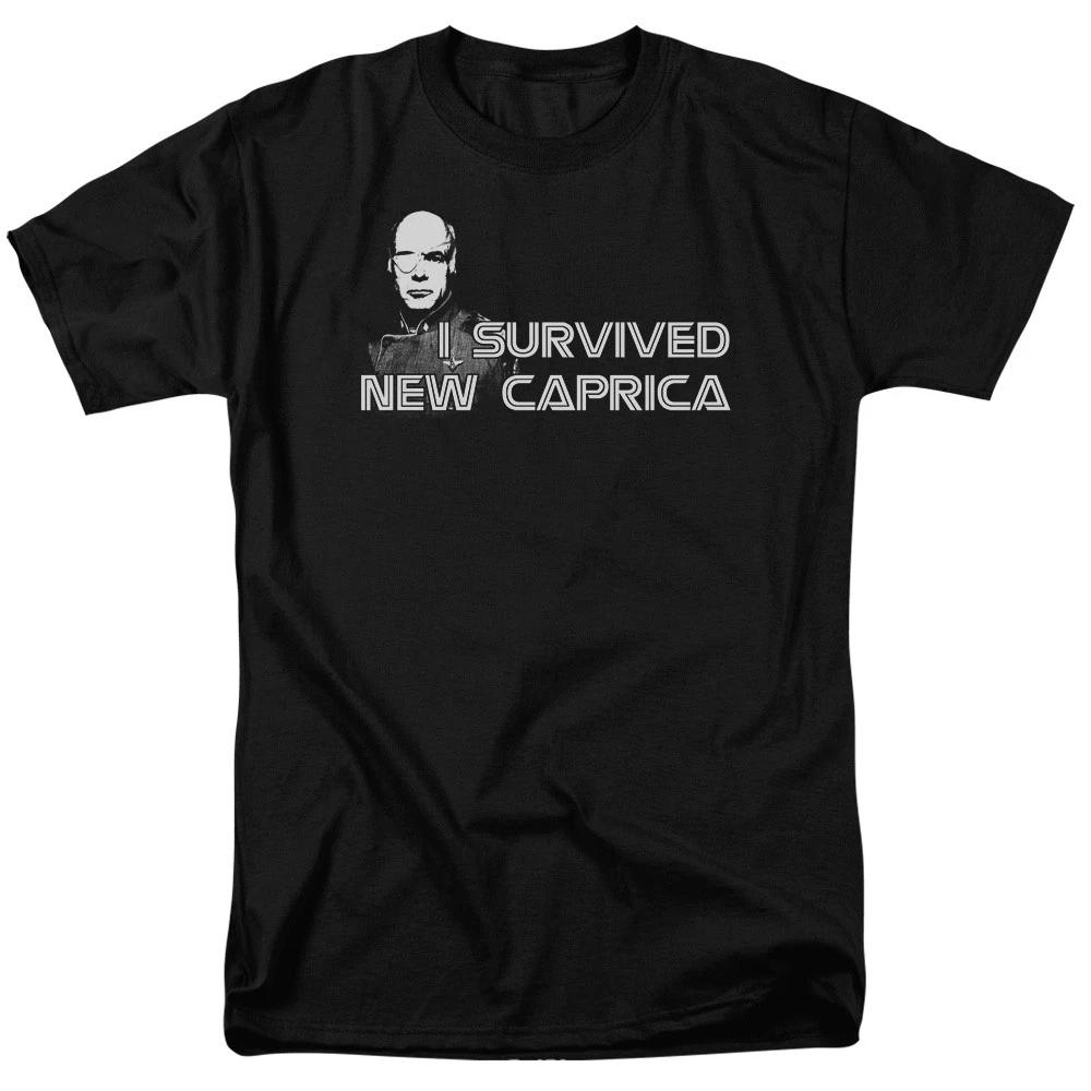 Battlestar Galactica - I Survived New Caprica - Adult Unisex T-Shirt - Black XS