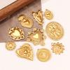 3Pcs Large Heart/Sun Face/Flower Charms Stainless Steel Rectangle Big Pendants for Jewelry Connector DIY Necklace Jewelry Making