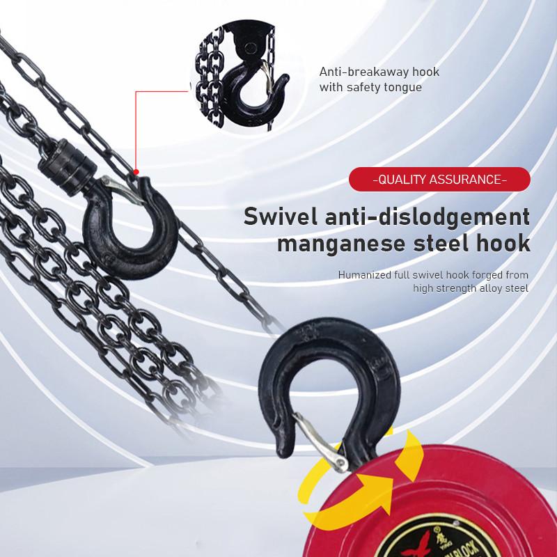 3M 1T 2T 3T Manueller Kettenzug Hebekette Kranzug Zubehör Runder Handzug Industrielles Heben