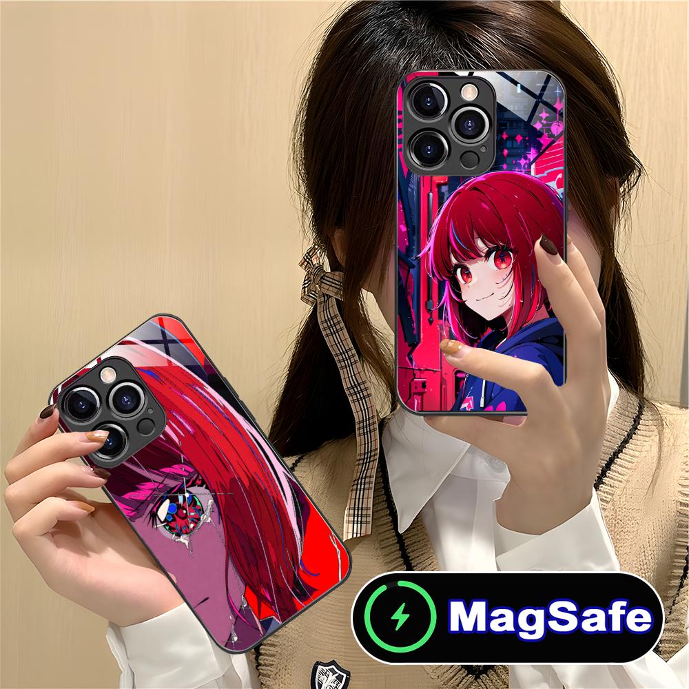 Oshinoko Arima Kana Phone Case for iPhone 17 16 15 14 13 12 11 Air Pro Max Plus Mini MagSafe Glass Colorful Cover Pretty Cover