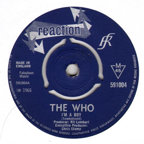 

7inch Record WHO - I m A Boy / In The City 591004 Reaction 1966 UK Rock Used