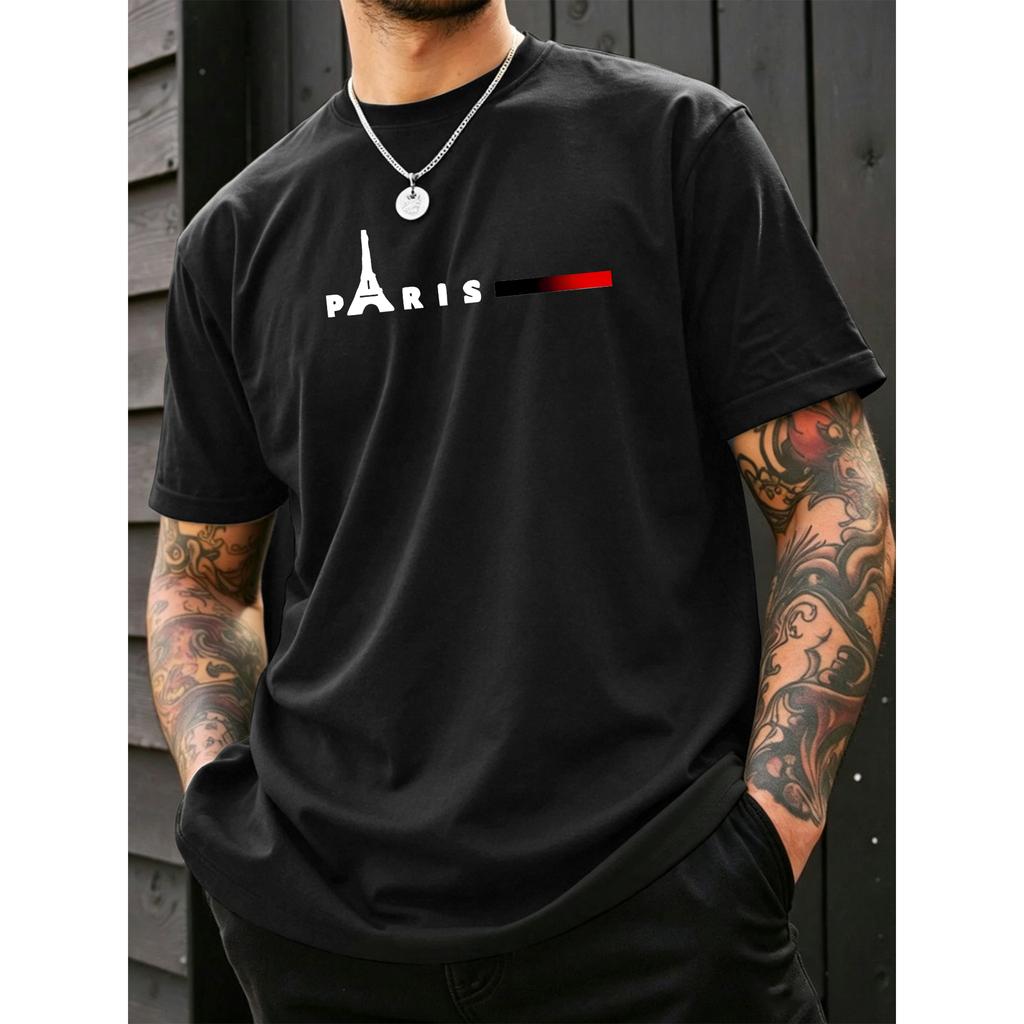 Printed short-sleeve T-shirt, soft and comfortable basic fit, loose and relaxed, unisex, perfect for casual, athletic, and everyday wear