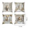 4pcs 2D Christmas Pillow Cover Christmas Snowy Village Pillowcases Santa Claus Elk Pillow Cover Navidad Natal New Year Gift 2026