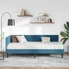 Corner Bed Frame with Mattress Other 2 Pcs Blue Velvet