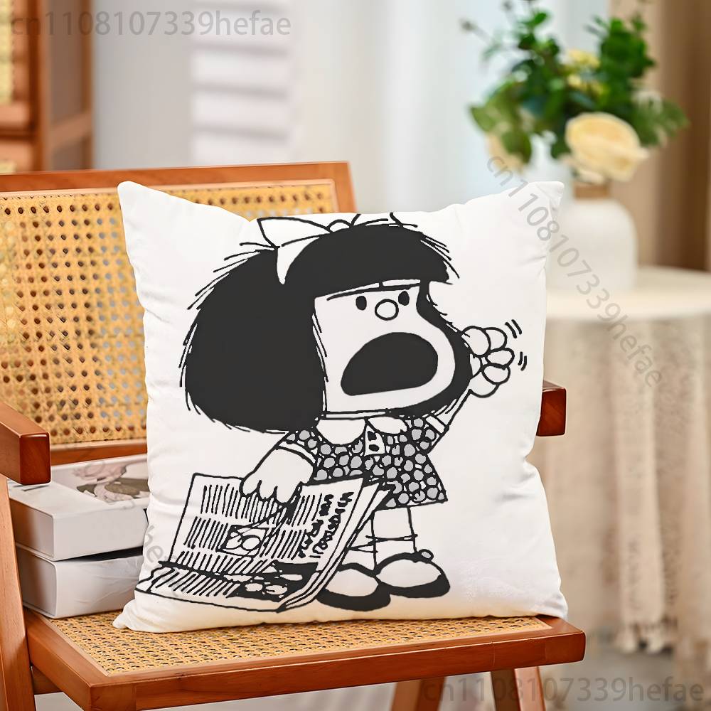 

Cartoon MMafalda Cute Print Polyester Pillow Case for Valentine gift Home Sofa Cushion Cover Decoration Custom 30x30cm