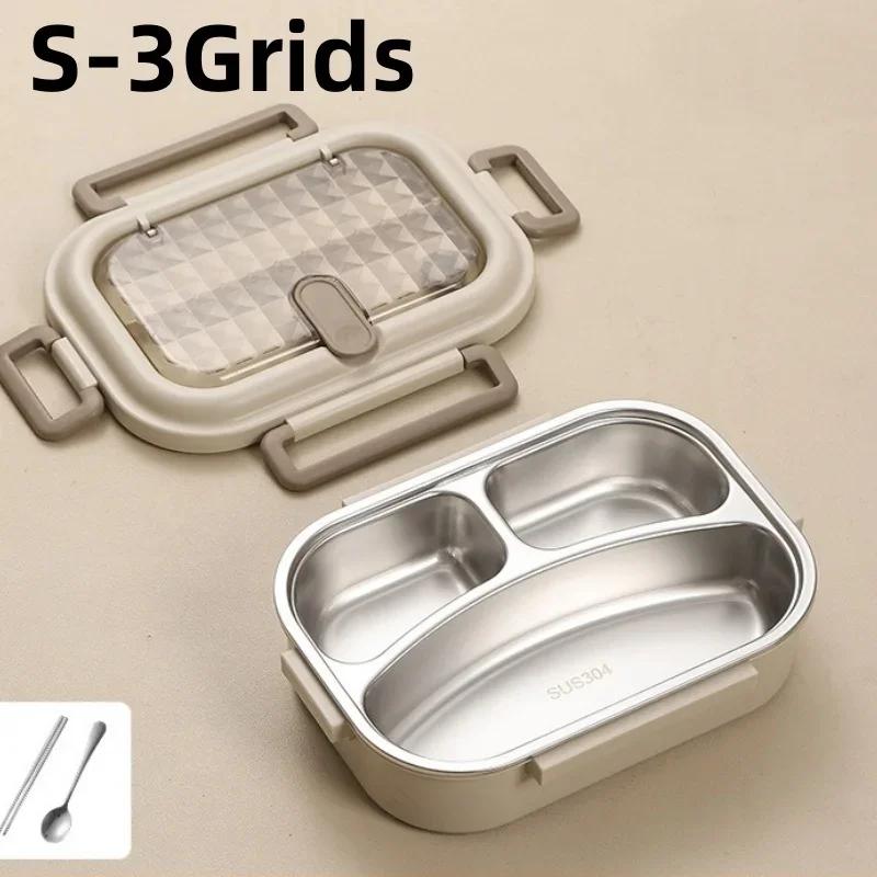 Steel Lunch Box For Student Portable Microwave Lunch Box With Soup Bowl Office Picnic Bento Box Food Container 304 Stainless
