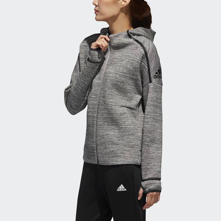 Adidas Sporty Hooded Jacket Women Outerwear Storm-Grey DY5770