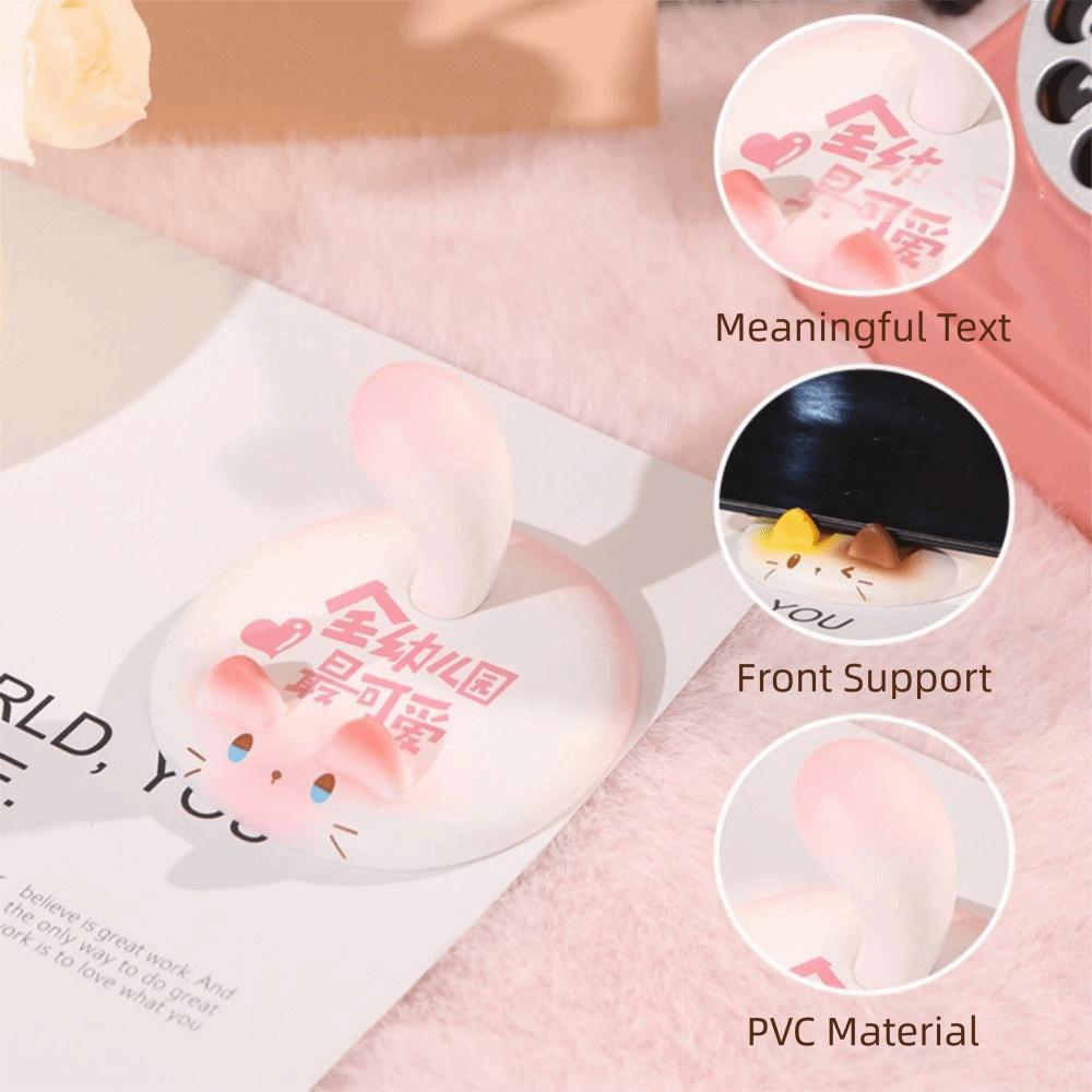 Cute Design Mobile Phone Holder Cartoon Cat Creative Phone Stand Mini Phone Holder  Office Use