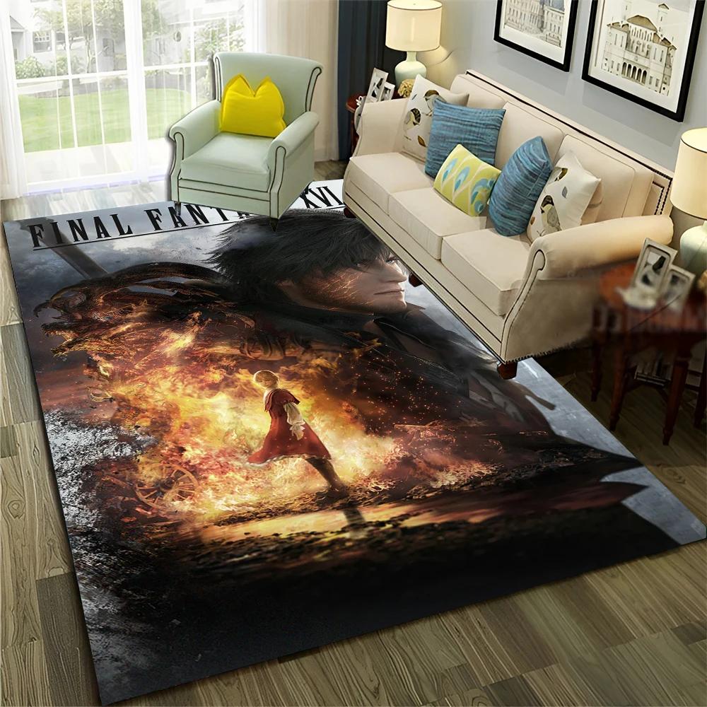 3D Final Fantasy Game Gamer FF14 HD Carpet Rug for Home Living Room Bedroom Sofa Doormat Decor,Child Area Rug Non slip Floor Mat