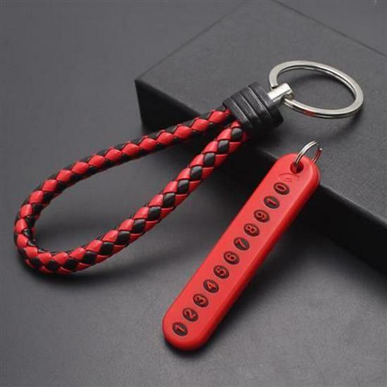 Handmade Braided Leather Car Keychain: PU Leather Pendant for Men & Women