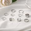Ring, Wind Hollow Butterfly Fashion Pearl 10-Piece Set Ring Ring Ring