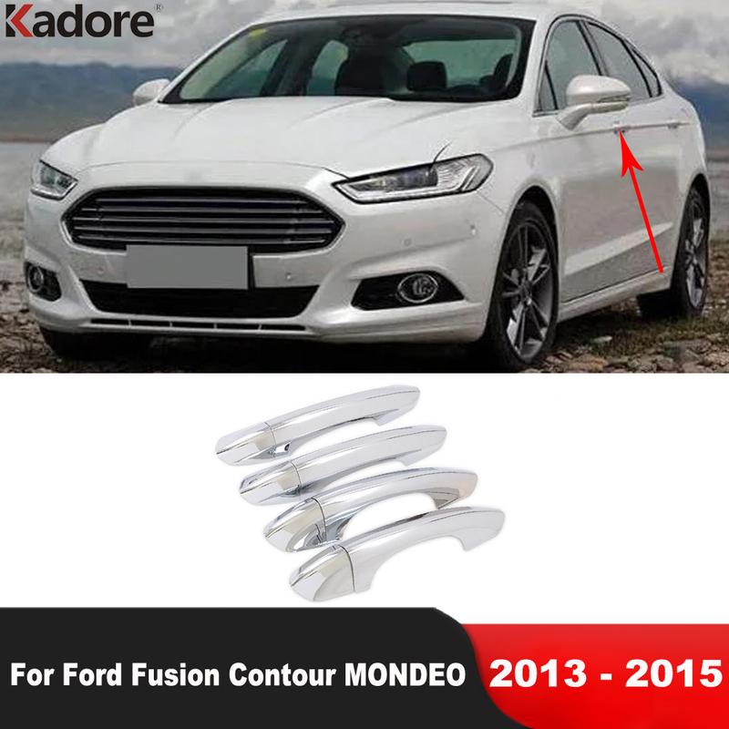 Door Handle Cover Trim For Ford Fusion Contour MONDEO 2013 2014 2015 Chrome Car Side Handles Catch Cap Overlay Accessories