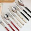 304 Stainless Steel Tableware 4 Pcs Set, Household Knife Fork Dessert Spoon, Restaurant Cutlery Sets with Stylish Designs