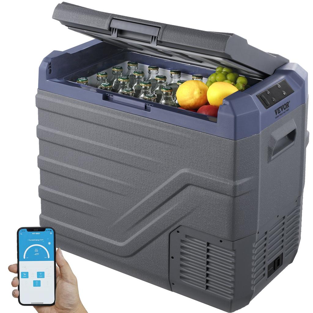 VEVOR Car Refrigerator, 12 Volt Car Refrigerator Fridge, 45 L Single Zone Portable Freezer with Built-in Light, -4 degrees F-68 degrees F
