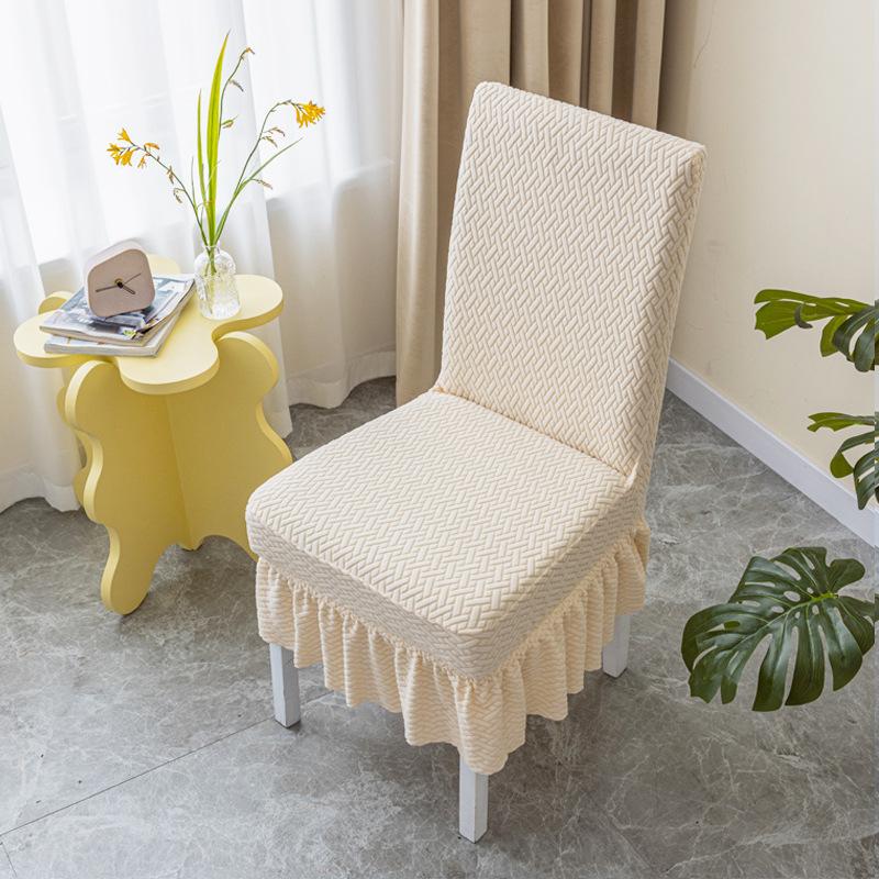 

Latest Short Skirt Home Use Chair Cover Backrest Integrated Dining Chair Cover Universal Bench Covering Seat Cover Elastic Dining Table Chair Case 42*38*38cm