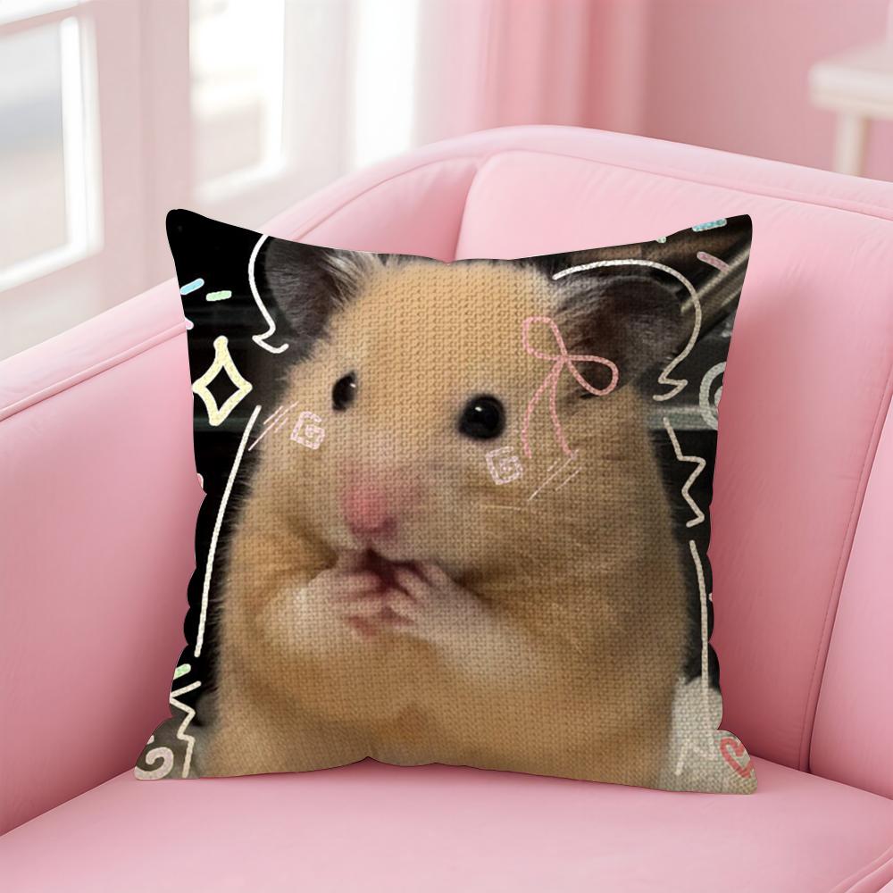 Cute Animal Dog Cat Cushion Cover Natural Linen Pillow Case DoubleSided Print Decorative Sofa Pillowcase Home Decor Gift