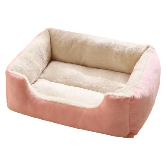 Machine Washable Pet Bed Rectangular Plush Cat Bed, Cozy Lounge Anti-slip Bottom, Soft Kitten for Sleeping Couch Indoor Cats Small Dogs Puppies