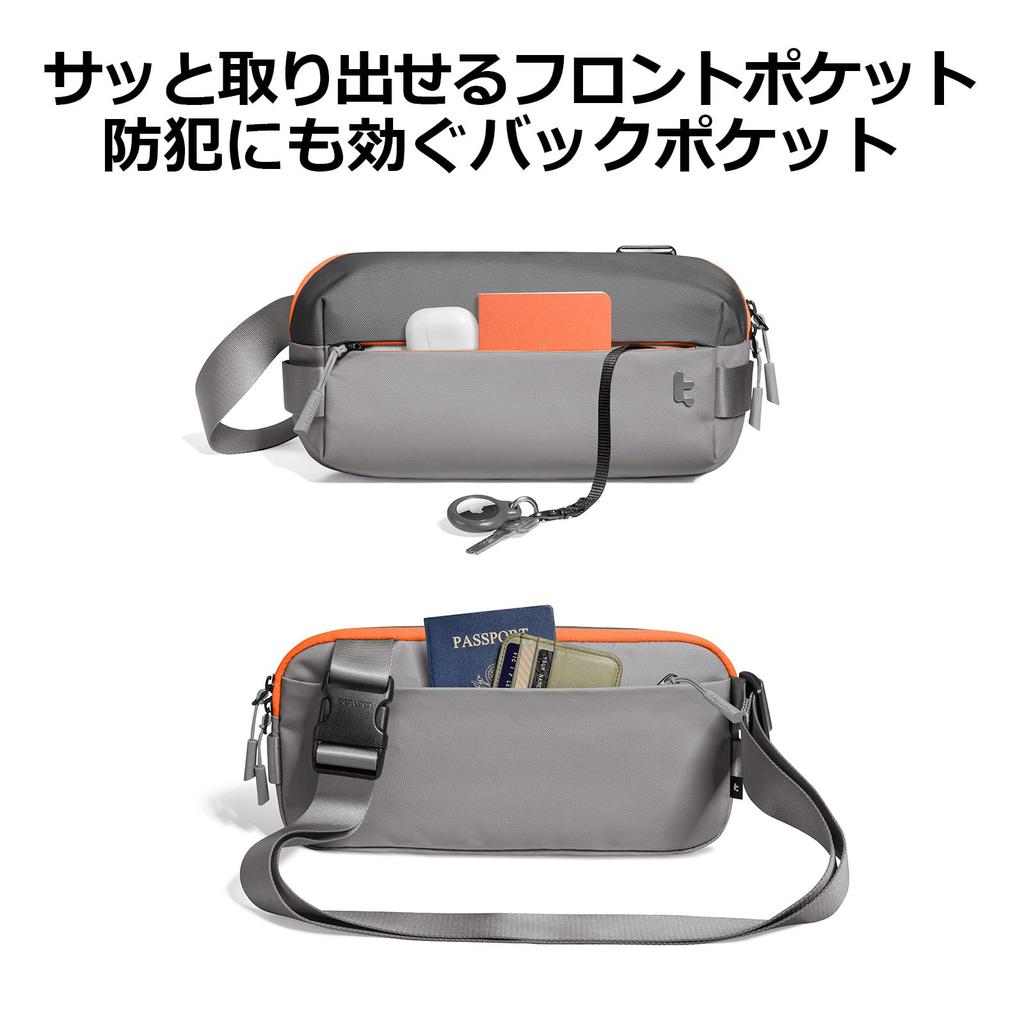 Bolsa Mini de Ombro para iPad mini Cor Cinza Espacial [tomtoc] Masculina, Bolsa de Ombro Único, Pequena, Repelente à Água, Leve, Bolsa, Compatível, Ao Ar Livre, Academia,