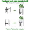 Metal Planter Holder Adjustable Detachable Modern Plant Pot Stand With Wheels For Garden Patio Balcony Office Black