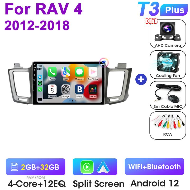 2 Din Android 12 Car Radio For Toyota RAV4 RAV 4 2012-2018 Multimedia Video Player GPS 4G Carplay Auto Stereo RDS DSP Head Unit