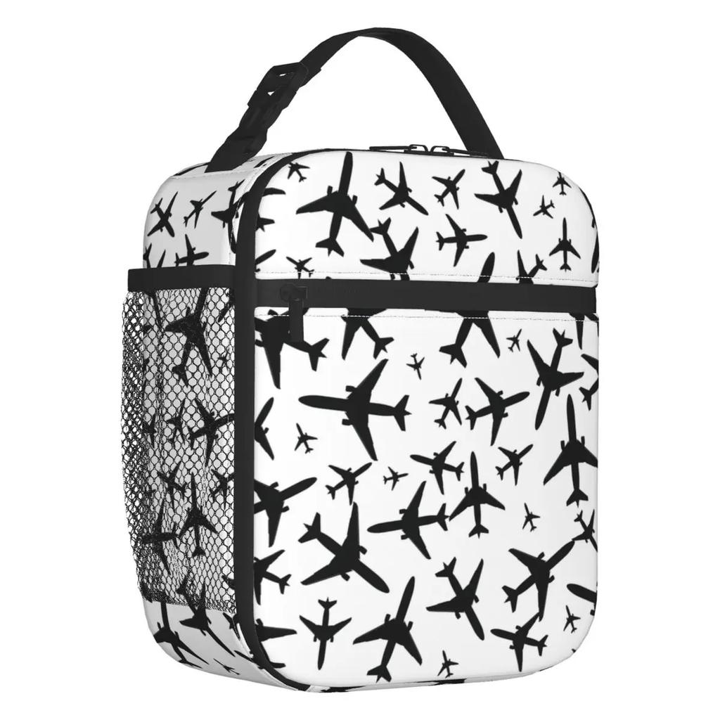 Aviation Lover Resuable Lunch Box Leakproof Airplane Pilot Aviator Air Fighter Thermal Cooler Food Insulated Lunch Bag School