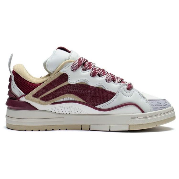 Li Ning Golden Langlebig Atmungsaktiv Low Top Skateschuhe Damen Skateschuhe Weiß Rot AECS074-6
