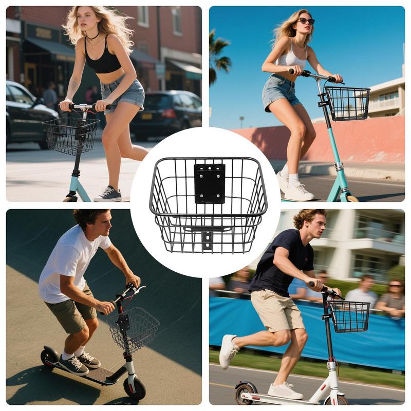 Metal bikes Front Basket Detachable Sundries Container Multifunction for Bike Accessories Posing Camping Mountain Bike Childs