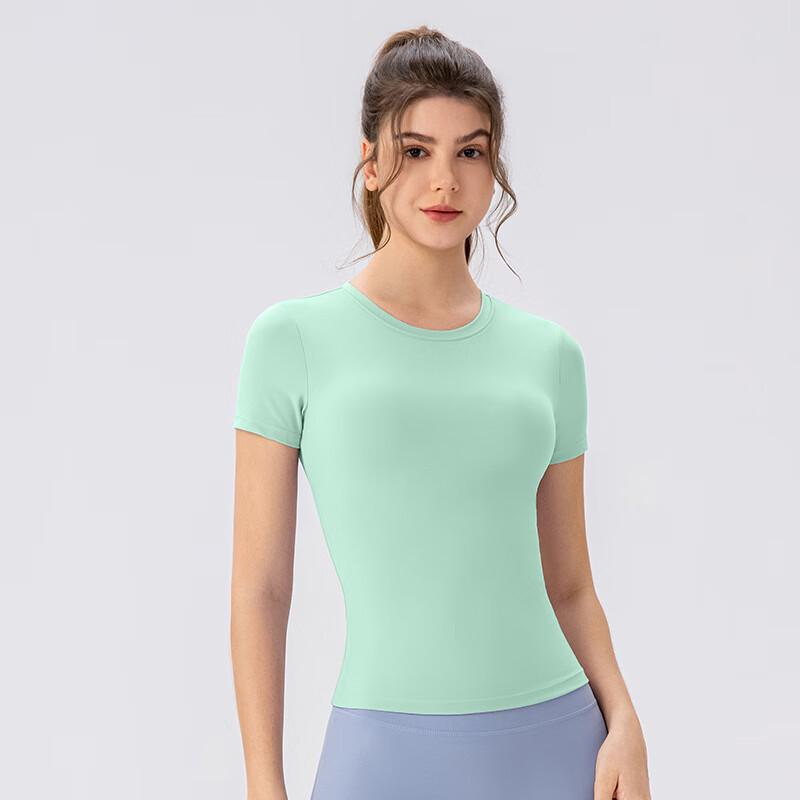 Women's Quick-Dry Yoga & Fitness Short-Sleeve T-Shirt with Padded Bra