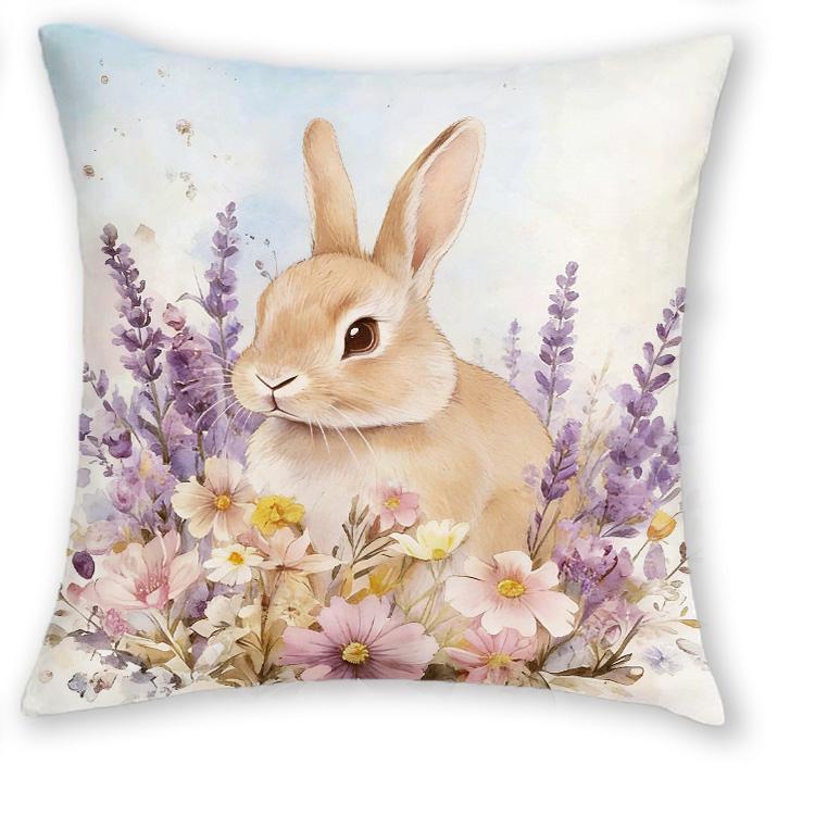 1/4 Peças Capas de Almofada Decorativas com Animais da Floresta em Aquarela, Cervo Floral, Coruja, Ouriço, Coelho