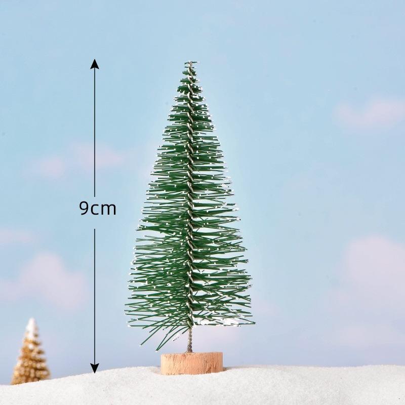 Mini Christmas Tree Ornament With Snow Frosted Design Cute Figurines For Tabletop Holiday Party Decor