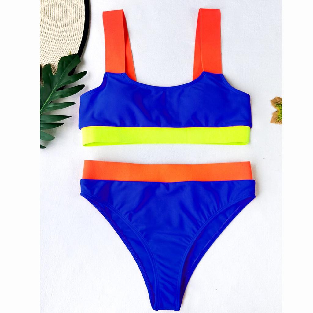 Frauen Badeanzug Weibliche Patchwork Bademode Hohe Taille Bikini Sexy Bikini Set Push Up Schwimmen Anzüge Biquini Badeanzug