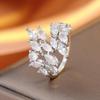 High-End Zircon Leaf Open Ring - Luxury Niche Design, Cool & Stylish Fashion Accessory