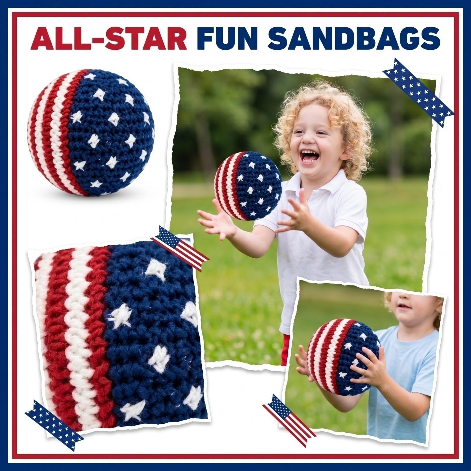 Handmade Knitted Bean Bag Toy for Children Soft Lightweight Durable Indoor Outdoor Play Accessory One Size