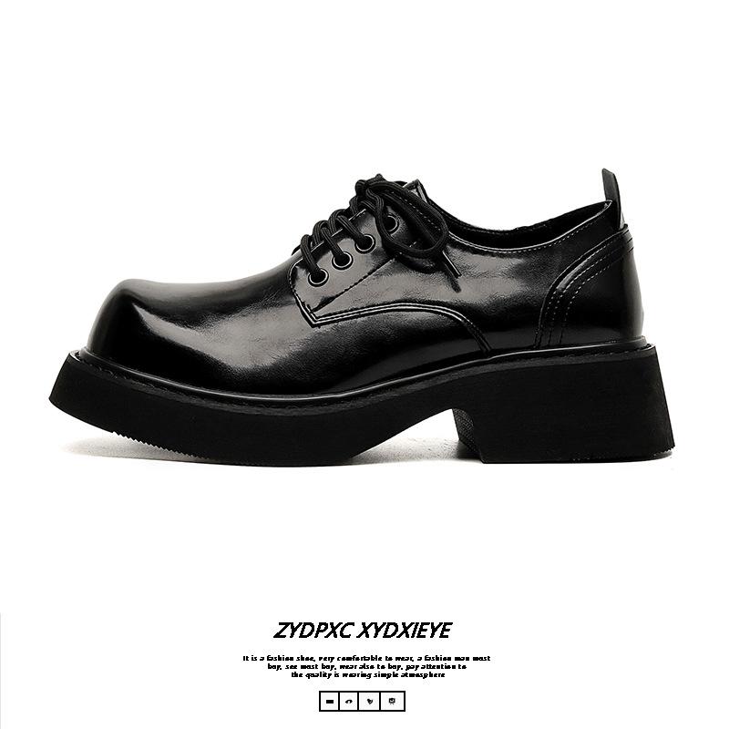 Spring new British style trend casual small leather shoes men's retro big head leather shoes platform heightening shoes 3209-E