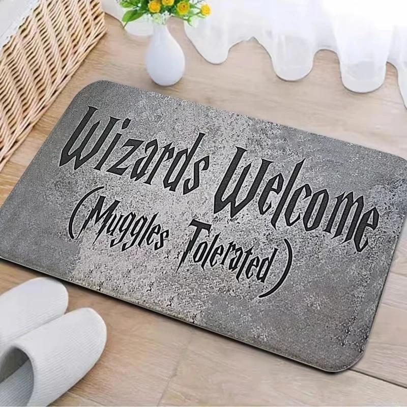 Welcome Muggles Entrance Mat Living Room Floor Decoration Carpet Non-slip Easy To Clean Area Rug Home Office Washable Doormats