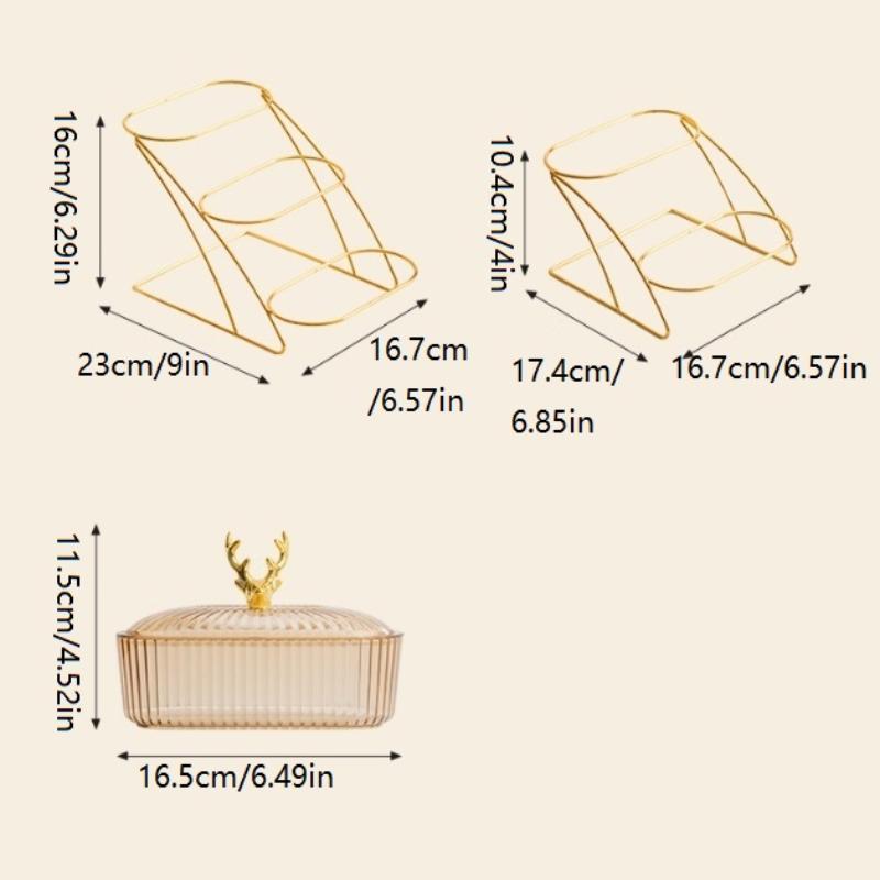 3D Design Serving Bowl Serving Tray Organizer Elegant 3-Tier Dried Fruit Nut Display Tray With Stylish Elk Lid Nordic For Fruits