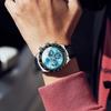 OLEVS Stylish Men's Watch Easy to Read Sports Popular Fashion Brand Japan Quartz Silicone Belt Chronograph Men's Watch Date Waterproof Business Blue A