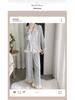 Ice Silk Pajama Set - Women's Long Sleeve & Pants with Lace, Sweet Style, Wearable Outdoors, 2025 Collection