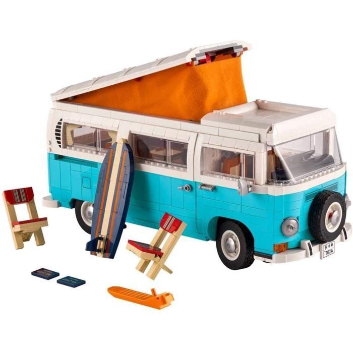 Jouet - lego - camping-car volkswagen t2 - bleu, blanc - a partir de 5 ans - 10279
