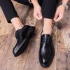 Man Classic Pointed Oxfords Shoes Moccasins Casual Leather Shoes High Quality Lace Up Mens Brogue Style Shoes Luxury Homme