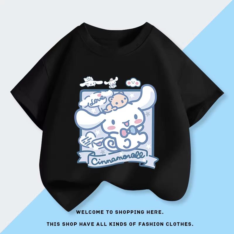

Summer 2026 new childrens Tshirt cinnamoroll graffiti cartoon print pure cotton breathable parentchild fashion short sleeve S