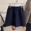 Korean High-Waisted Curly Fur A-Line Skirt - 2025 Autumn/Winter Petite Fashion, Elastic Waist, Slimming Design