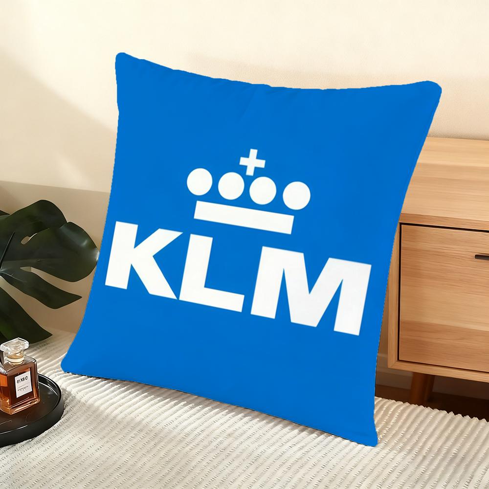 Kim R-Royal Dutch Airlines Cushion Cover Soft Short Plush Pillow Cover Smooth Cozy Texture Aesthetic Cushion Case Home Decor